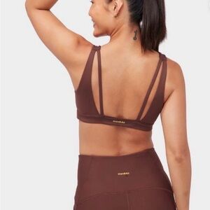 Manduka Pro Bra Double Strap Sports Bra Women's Medium Deeply Rooted Brown NWT